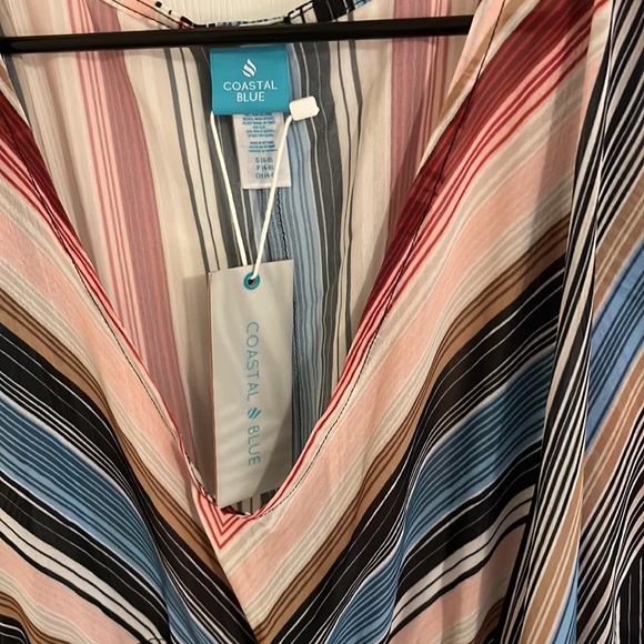 Coastal Blue Multi-color vertical stripes Cover-up. Size S (4-6). NWT! - Picture 4 of 9
